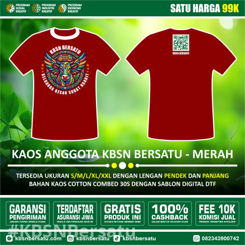 KAOS ANGGOTA KBSN BERSATU - MERAH