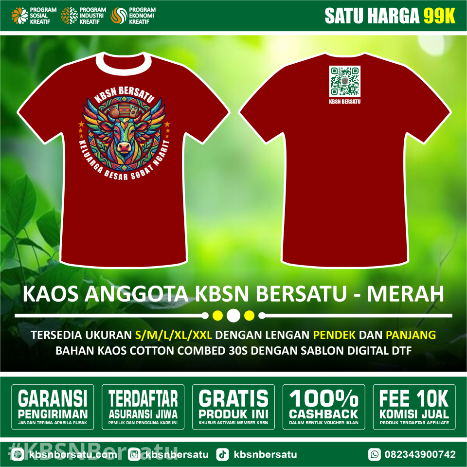 KAOS ANGGOTA KBSN BERSATU - MERAH